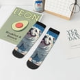 thumbnail image 7 of Fuzoiu Starry Sky Cloud Bulldog Print Adult Socks, Crew Moisture-wicking Socks, Unisex Cushion Crew Socks,Casual Sports Ankle Socks, 7 of 7