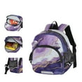 thumbnail image 4 of RMDQTR Adorable Ear-Print Backpack with Reflective Strip and Anti-Lost Leash Adjustable Shoulder Straps Mini Travel Backpack Abstract Dark Purple Marble, 4 of 7