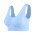 thumbnail image 3 of Lace Nursing Bra Women Fashion No Underwire Wireless Yoga Sports Bra V-Neck Lightly Lined Bra Feature Hook and Eye Closure Push-up Bra Style Y-180 , Blue-c XXL, 3 of 4