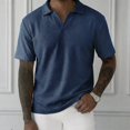 thumbnail image 2 of LTTVQM Mens Polo Shirts Short Sleeve Waffle Knit Casual Shirt Slim Fit 2026 Summer Fashion Golf Outdoor Shirts Navy L, 2 of 4