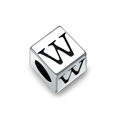 Pugster Duck - Bling Jewelry 925 Sterling Silver Block Letter W Pugster Pandora Compatible
