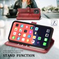thumbnail image 4 of Mantto Wallet Case for iPhone 13 Pro Max with Card Holder Slots, Folio Premium PU Leather Magnetic Flip Cover with Kickstand, ShockProof TPU Interior Case Compatible with iPhone 13 Pro Max, Red, 4 of 9