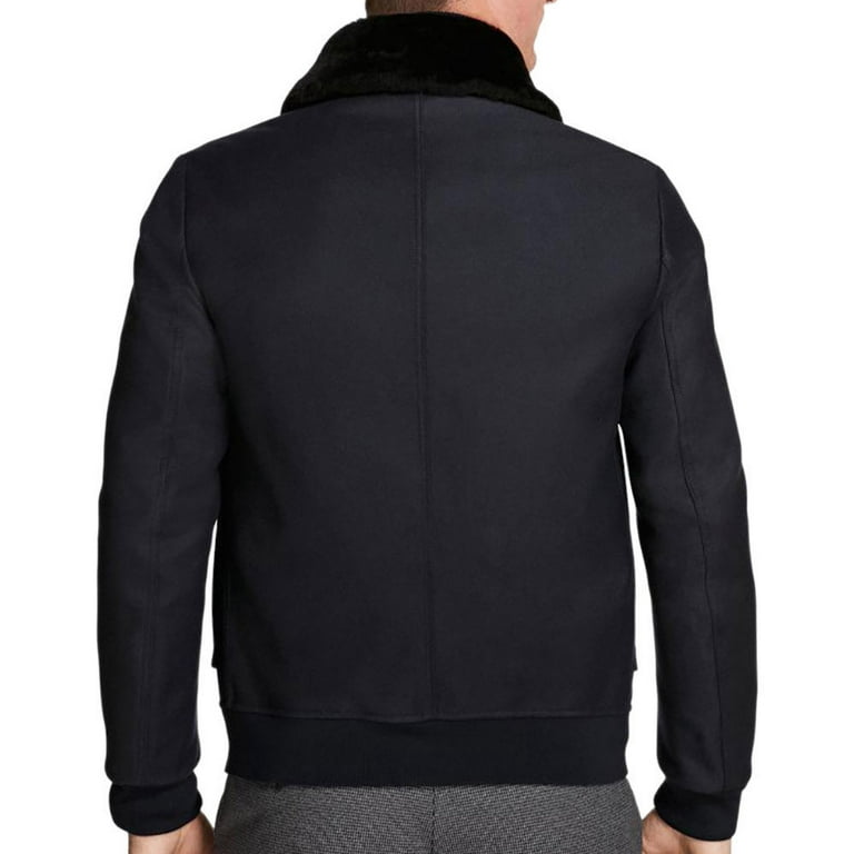 Brooks brothers fur collar wool bomber online