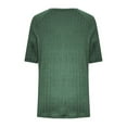 thumbnail image 4 of DeHolifer Women's Casual T-Shirts Solid Color Reglan Sleeve Short Sleeve Crewneck Pullover Top Loose Summer Trendy T-Shirts Green XL, 4 of 6
