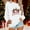 White, variant on Women's Festive Sweatshirt with Santa Claus and Lettering Print Round Neck Hoodless Loose Comfort Wear