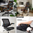 thumbnail image 2 of Xoenoiee Dragonfly Daisy Leaves Print Stretch Desk Office Chair Seat Cushion Covers Universal Computer Chair Slipcover with Armrest Covers, Removable Washable Cushion Protectors for Dogs Cats, Small, 2 of 6
