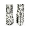thumbnail image 5 of BLISSFUL STEP Pointed Toe Plaid Chunky Heel Ankle Boots for Women, 5 of 5