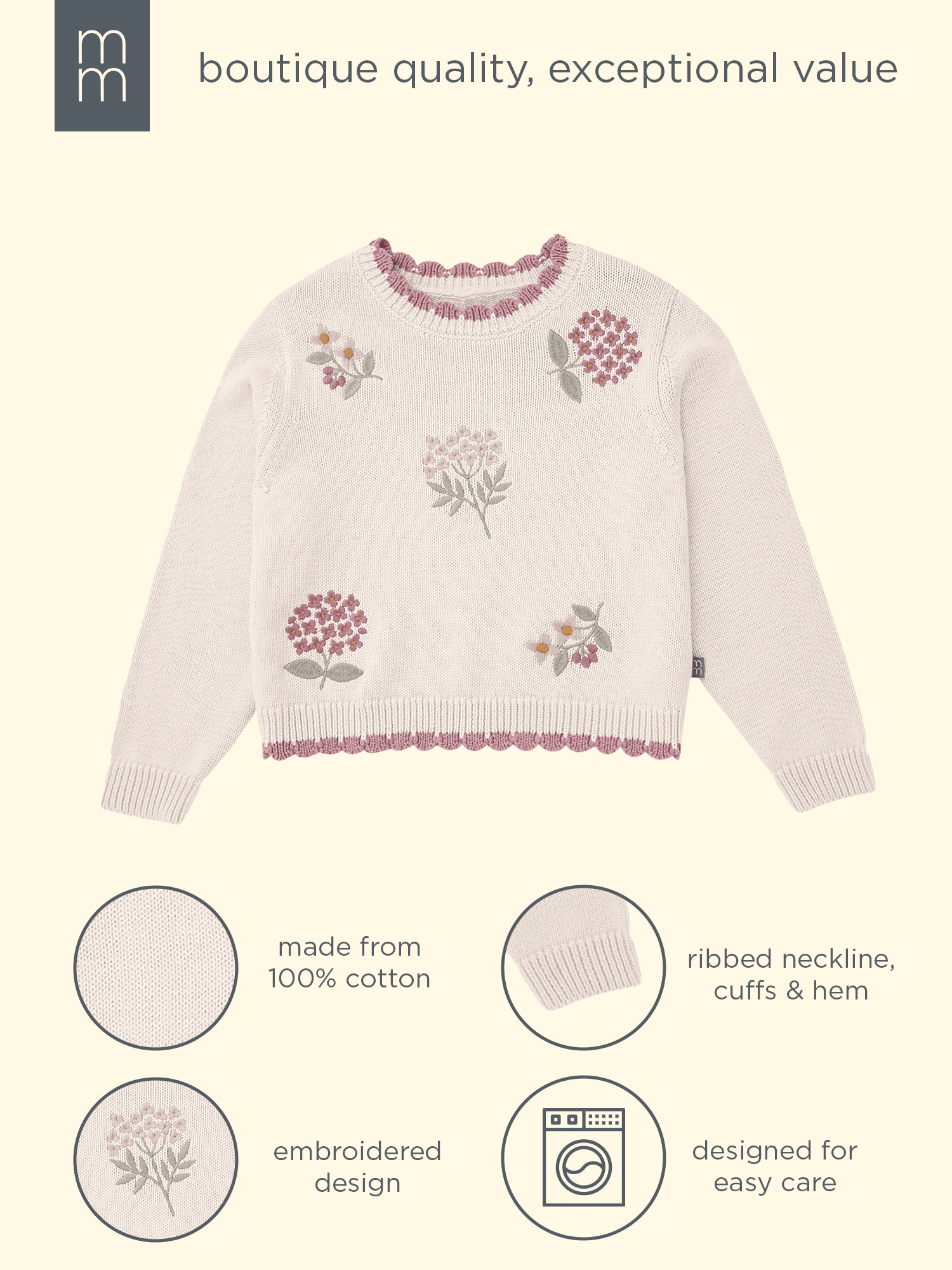 Modern Moments by Gerber Textural Sweater, Sizes 0/3 Months - 5T
