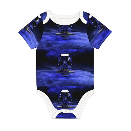 

Coaee Steel Skull for Soft Cotton Baby Short-Sleeve Bodysuit Baby Girls Boys Bodysuit Romper