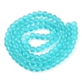 thumbnail image 2 of 20strands Transparent Glass Bead Strands Frosted Round Dark Turquoise 8mm Hole: 1~1.6mm about 99pcs/strand 31.4 inch, 2 of 3