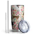 thumbnail image 2 of 20 Oz Chihuahua and Flower Florals Coffee Tumbler Double Wall Insulated Stainless Steel Water Bottle | Metal Reusable Thermoses Flask with Cup Cap | Leak & Sweat Proof with Anti-Dust Lid, 2 of 7
