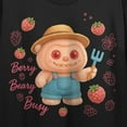 thumbnail image 2 of Plush toy, Strawberry for side elements on Black Adult Crop Tee-XS, 2 of 4