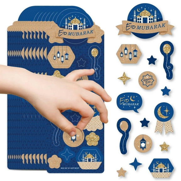 Big Dot of Happiness Eid Mubarak Party Favor Kids Stickers - Ramadan Party - 16 Sheets - 256 Stickers