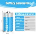 thumbnail image 2 of messule Rechargeable Lithium C Batteries with 4 in 1 USB-C Charge Cable,4 Pack C Cell Li-ion Battries,LR14 1.5V C Size Cell Battery Replacement 4100mWh for Floodlight Toys(4 Pcs), 2 of 3