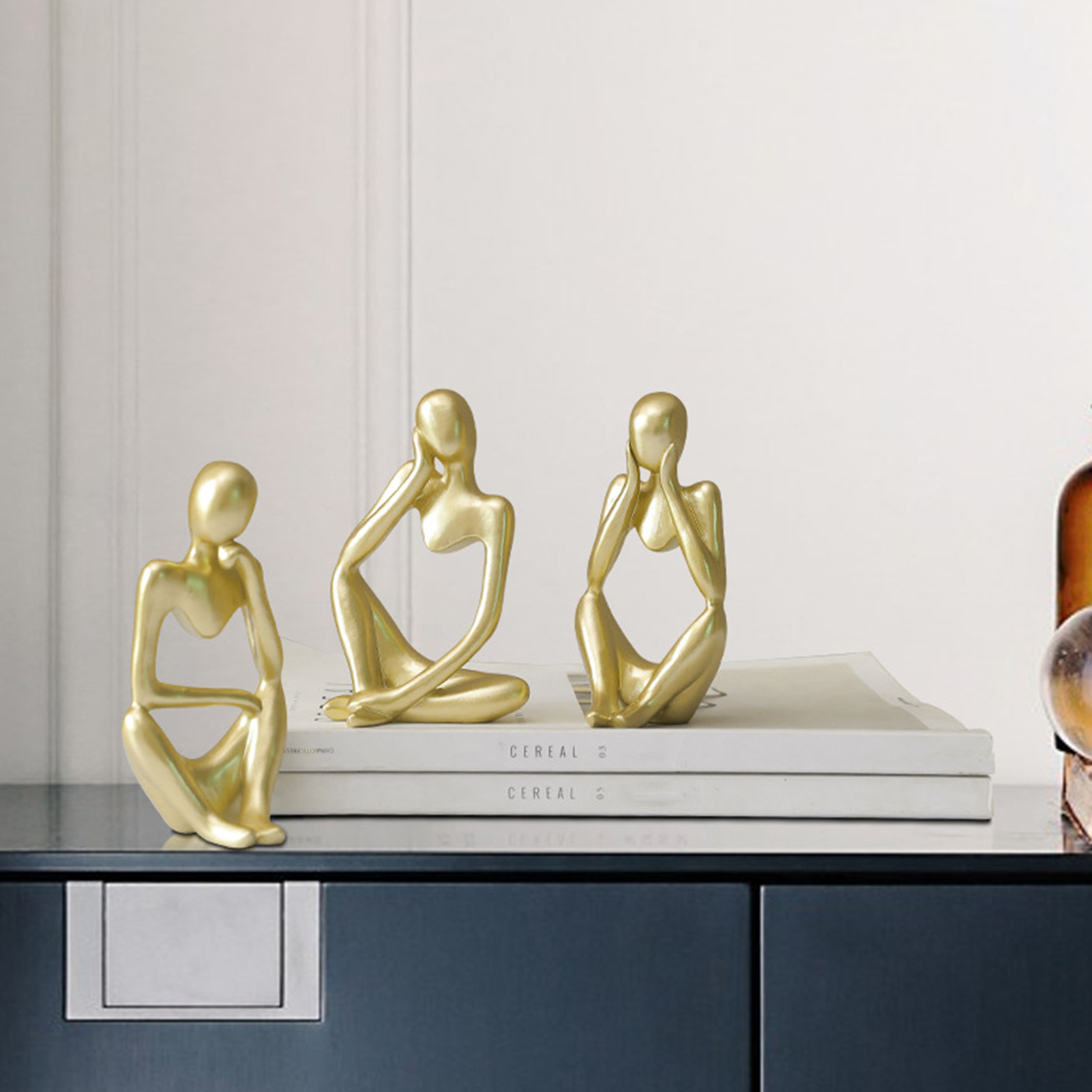 Cheers.US Resin Statue Thinker Style Decoration Abstract Sculptures Thinker Man Statue Collectible Figurines for Home Decor Modern Office Bookshelf Shelf Desktop - image 4 of 7