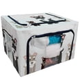 thumbnail image 1 of EREHome Cartoon Schnauzer Storage Bag Clear Window Storage Bins Boxes Large Capacity Foldable Stackable Organizer With Steel Metal Frame For Bedding,Clothes,Closets, Bedrooms, 1 of 3