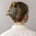 thumbnail image 2 of 3 Pieces Elastic Magic Hair Comb Clips Stretchy Double Comb Hair Forks for Women Girls Vintage Hairstyle Multipurpose Hair Accessories (Bead Style-Blue Brown Black), 2 of 4