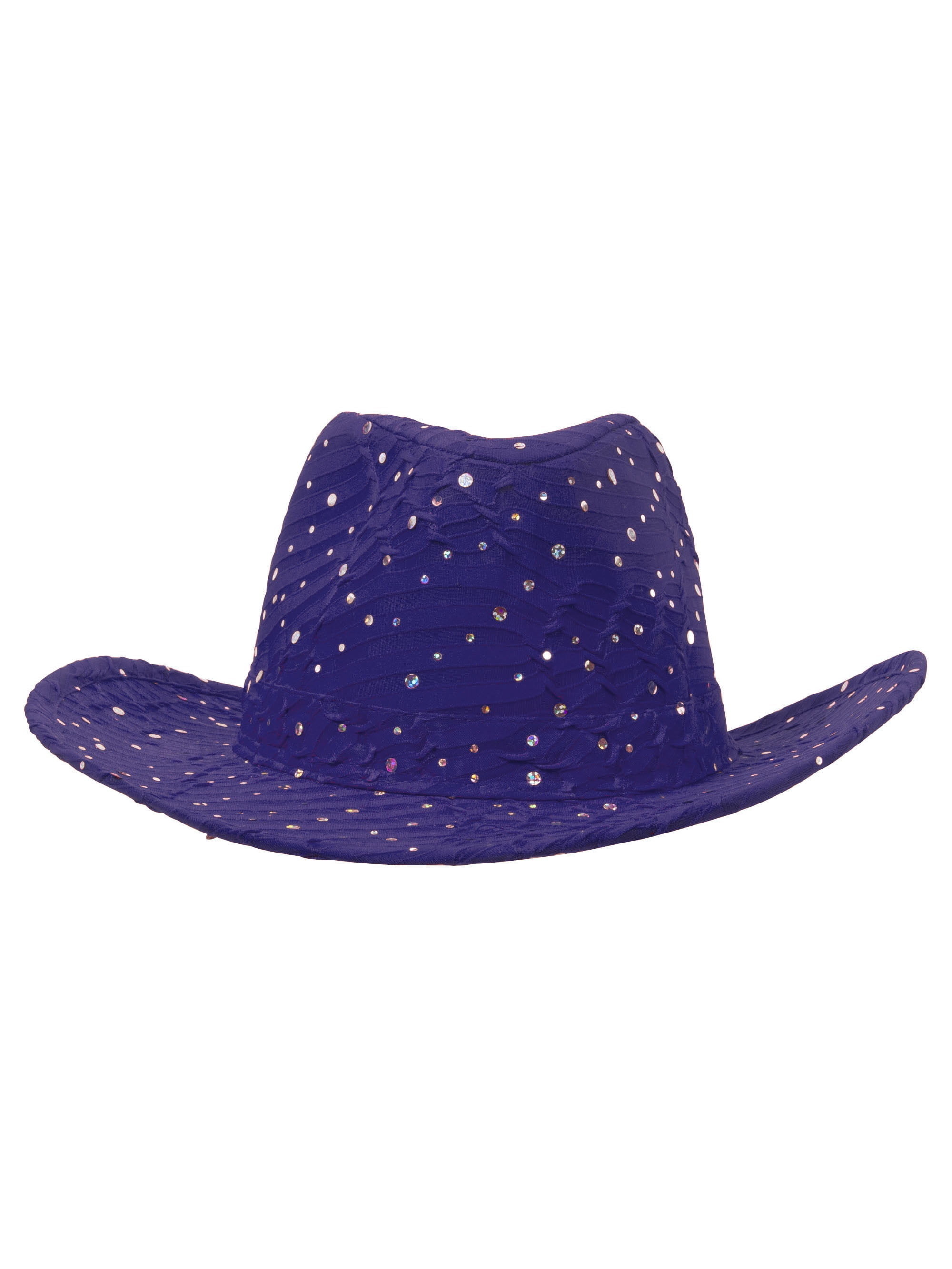Glitter Sequin Trim Cowboy Hat - Purple 