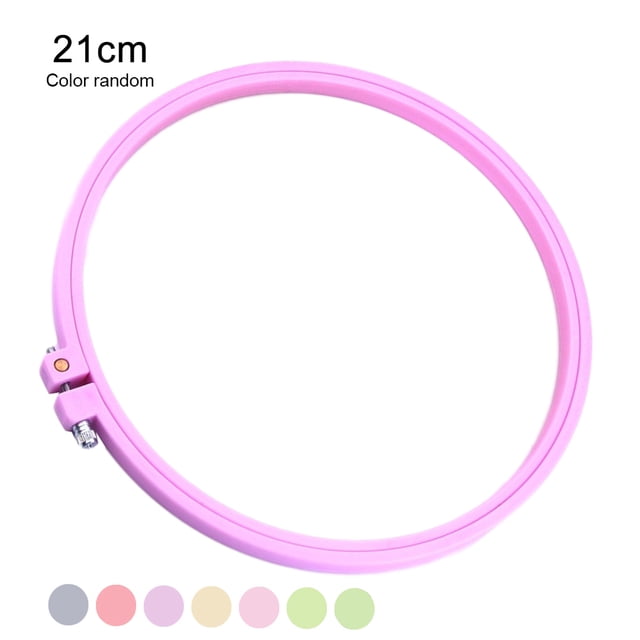 facefd Embroidery Frame Plastic Circle Cross-Stitch Hoop Ring Home Handmade DIY Tool, Inner diameter 21cm Color Random