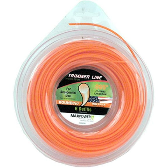 Maxpower  140 ft. Residential Grade Round Trimmer Line, Orange