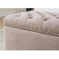 thumbnail image 2 of Button Tufted Storage Ottoman with Nailhead, Taupe Color, 2 of 4