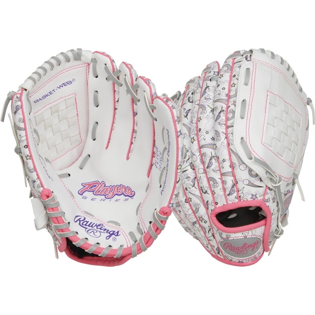 Guante de softball Rawlings PLAYERS SERIES Youth de 10 pulgadas, color blanco