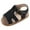 Black, variant on Otqutp Flat Sole Footwear for Toddler Summer Children Shoes Boys Girls Sandals Flat Bottom Lightweight Hook Loop Buckle Open Toe Breathable Casual Shoes