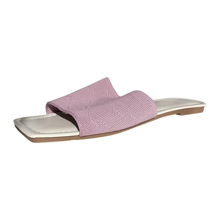 

Pimfylm Memory Foam Slippers For Women Womens Espadrilles Slip on Wedge Sandals Slides Bow Tie Platform Open Toe Summer Mules Shoes Pink 8.5