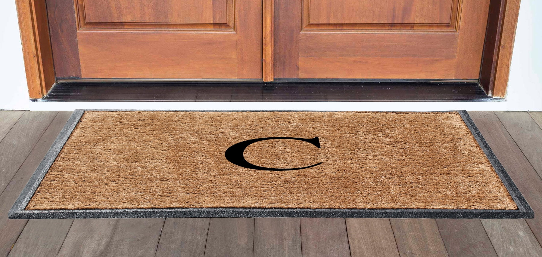 A1HC First Impression 30 in. x 48 in. Rubber and Coir Molded Double Monogrammed Door Mat
