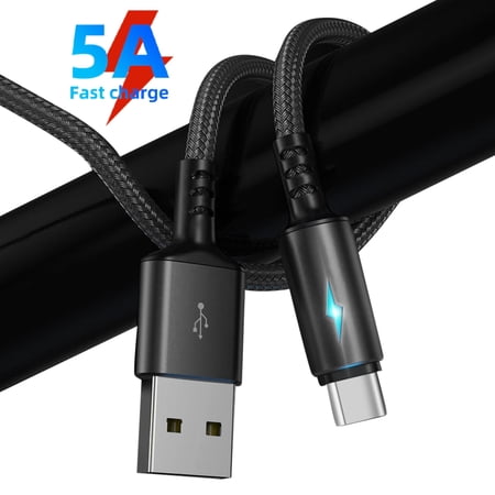 5A Micro USB Type-C Fast Charging Data Transfer Braided Cable Cord for Android Black 2M price history on PriceWatchPro