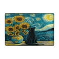 thumbnail image 2 of Area Rugs 72"x48" Indoor Non-Slip Wear Resistant Floor Mats Soft Large Carpets for Living Room Bedroom Home Decor Washable Rug Sunflowers and A Quiet Cat, 2 of 7