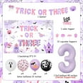 thumbnail image 6 of Halloween 3rd Birthday Decorations Pink and Purple Trick or Three Backdrop Banner Cake Cupcake Toppers Balloons Boo I Am Three Halloween Birthday Party Decoration for Girls, 6 of 6