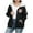Black, variant on Feancey Plus Size Zip Up Hoodies for Women Christmas Sweatshirt Jackets Winter Sherpa Lined Hooded Jacket Cute Santa Claus Print Sweatshirts Brown L