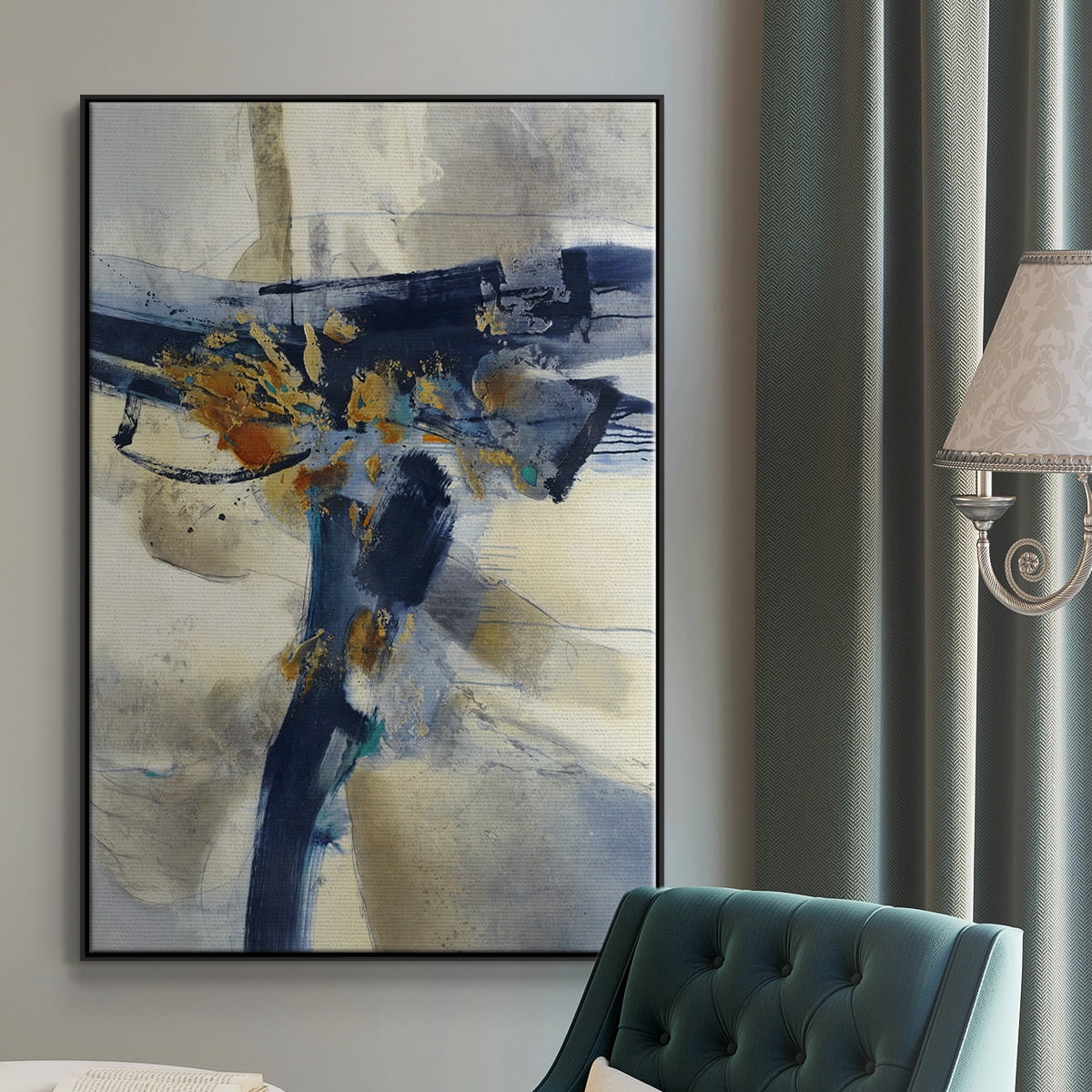 Blast Framed Premium Gallery Wrapped Canvas - Ready to Hang - 17 x 25 - Black Floating Frame