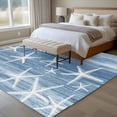 thumbnail image 4 of Blue Coastal Area Rugs 5'x7', Washable Small Throw Rugs for Laundry Room Playroom, Summer Ocean Waves Ombre Sea Starfish Indoor Outdoor Rug Non-Slip Low Pile Carpet Runner Reversible Floor Mats, 4 of 8