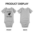 thumbnail image 3 of Warning: Protected by A Bull Terrier Dog Funny Baby Rompers Infant Clothes (Gray,12-18 Months), 3 of 5