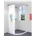 thumbnail image 3 of Corner Shower Curtain Rod Adjustable Stainless Steel Diamond Shaped Rack Drill Free Install for Bathroom, Bathtub, Clothing Store (Diamond Shaped, Both Sides: 17"-25.6",Middle:20"-26), 3 of 9
