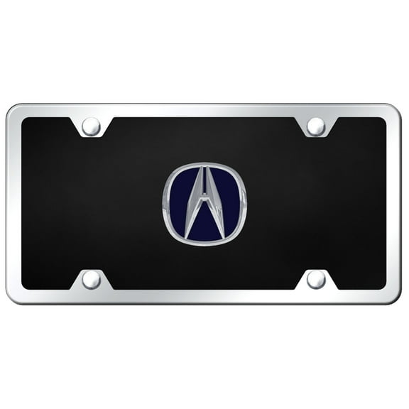 Acura Logo License Plate Kit (Chrome on Black)