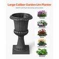 thumbnail image 2 of KFFKFF Plastic Urn Planters, 15.8 x 26.4 Inch, Set of 2 Black Decorative Flower Pots for Indoor & Outdoor Use, Ideal for Weddings, Events, Home, Garden, Balcony, Patio, and Porch Decoration, 2 of 9