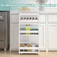 thumbnail image 3 of White Slim Storage Cart with Wheels, 4 Tier Rolling Utility Cart with Handle Slide Out Shelving Unit Organizer Trolley for Laundry Kitchen Bathroom Narrow Places Small Corner, 3 of 14
