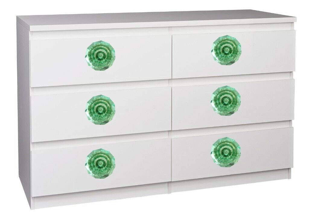 Set Of Six Mint Cut Glass Cabinet Knobs by Perilla Home