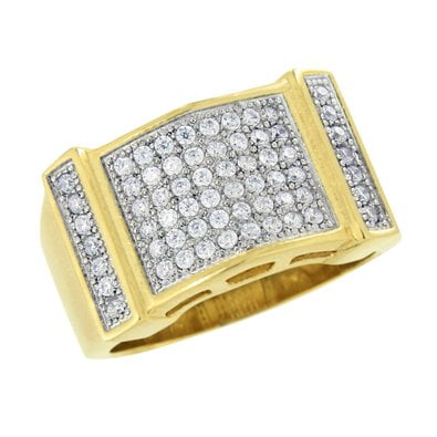 Band M - Mens Wedding Ring Band Lab Created Diamond Gold Over Stainless Steel 316 13 M