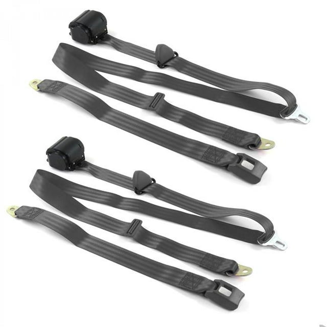 Kit de Ceinture de Sécurité à Godet Rétractable au Charbon Standard 3 Points 1949-1958 - 2 Ceintures