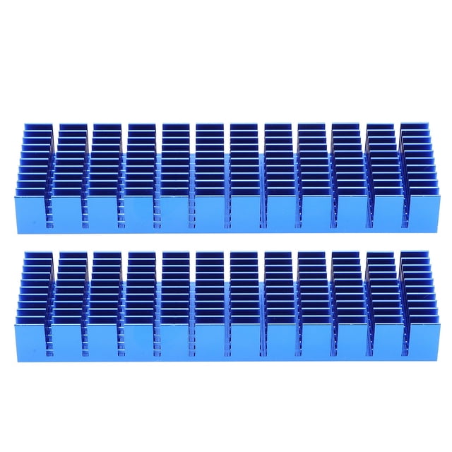 2 piezas de disipador de calor de aluminio, radiador de refrigeración, enfriador de CPU, componentes industriales, azul real P35x14x120