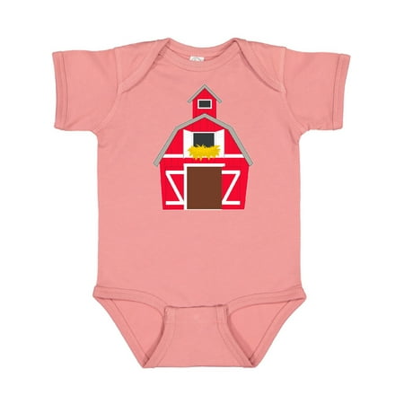 

Inktastic Farming Large Red Barn with Hay Gift Baby Boy or Baby Girl Bodysuit