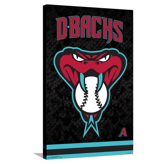 MLB Arizona Diamondbacks - Snake Head Logo Canvas Wall Poster, 22.375" x 34"