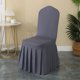 thumbnail image 1 of Nvzi Juego de 2 fundas para sillas de comedor, fundas elásticas con faldón, funda protectora de asiento de licra súper ajustada para comedor, hotel, ceremonia (gris oscuro), 1 of 4