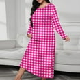 thumbnail image 3 of WMTBSRSW Plus Size Nightgowns for Women Soft Long Sleeve Nightgown Plaid Long Sleep Dress Crewneck Nightdress Nighties, 3 of 6