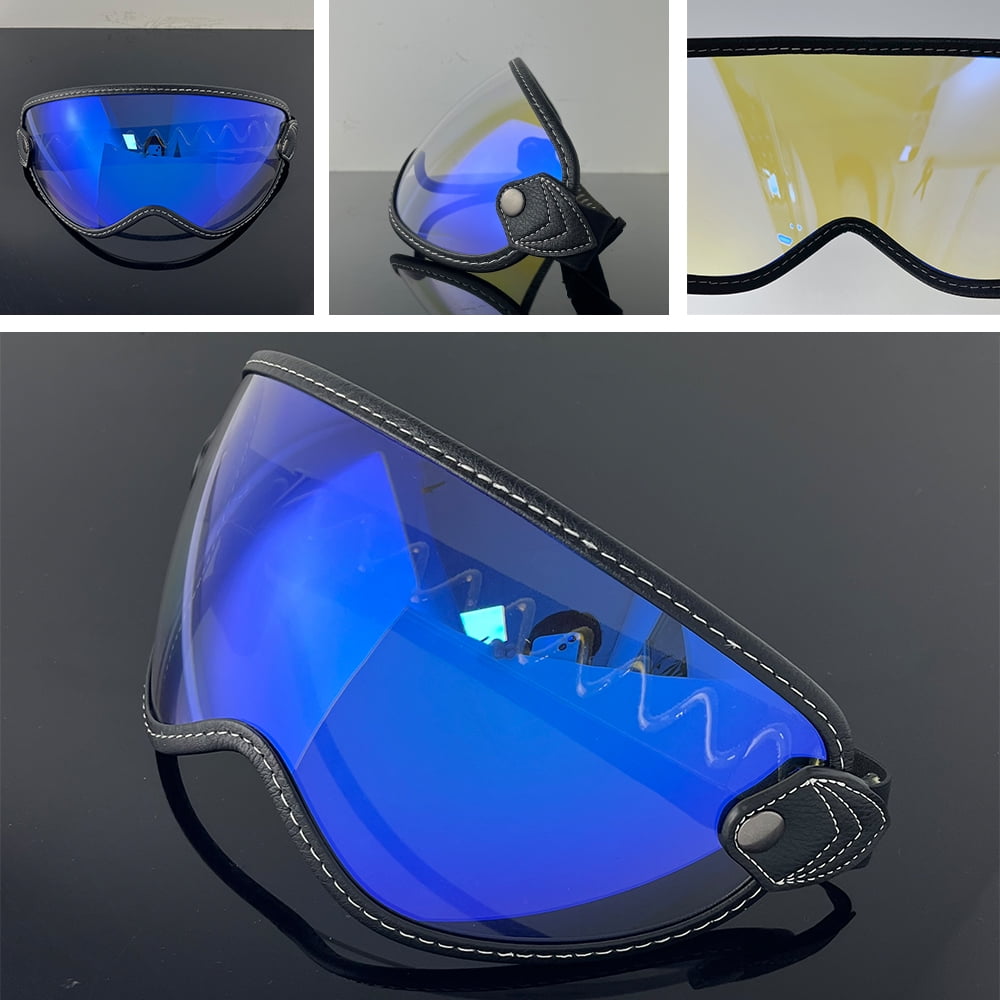 Retro Bubble Visor Helmet Shield Vintage Elastic Band Open Face Full-Face Motorcycle Accessories