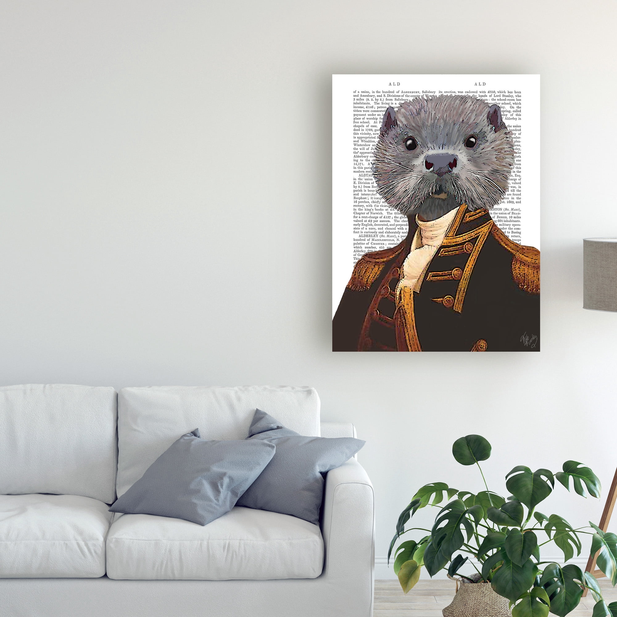 Trademark Fine Art 'Captain Otter' Canvas Art by Fab Funky